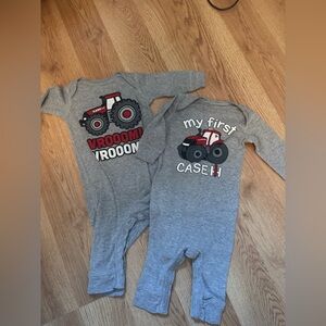 Set of two case IH baby jumpsuit/ rompers - both size 6 months. Boy or girl